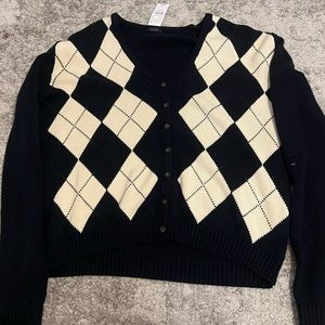 Brandy Melville blue and white cardigan